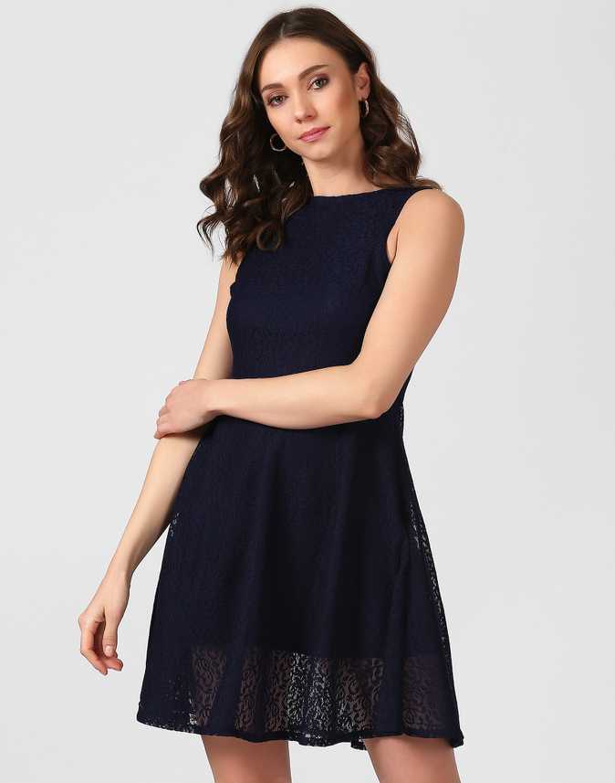 Remanika Women A Line Blue Dress Buy Remanika Women A Line Blue Dress Online At Best Prices In India Flipkart Com