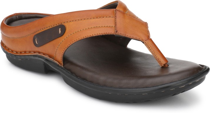 shences tan leather slippers