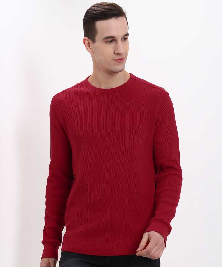 Gap Solid Men Round Or Crew Red T Shirt Buy Gap Solid Men Round