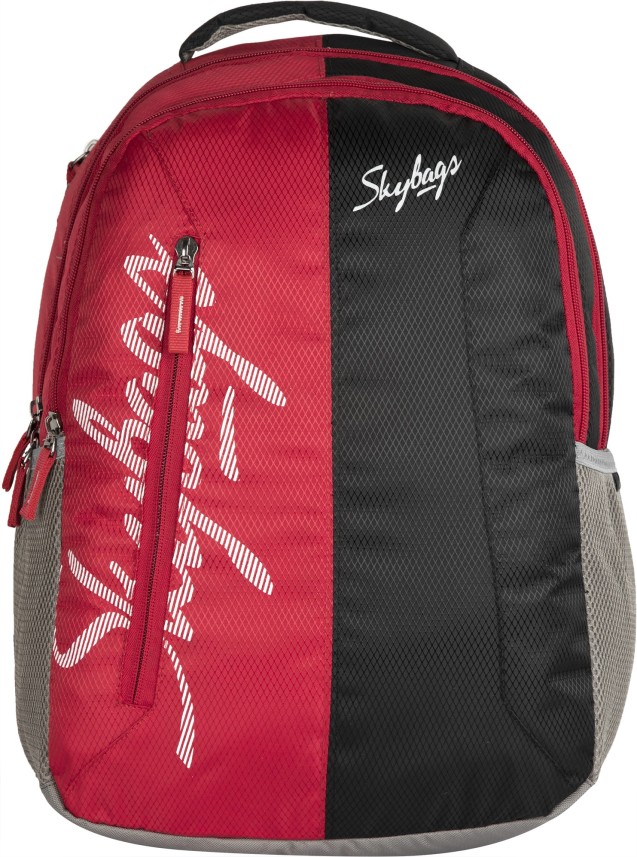 skybags red and black backpack