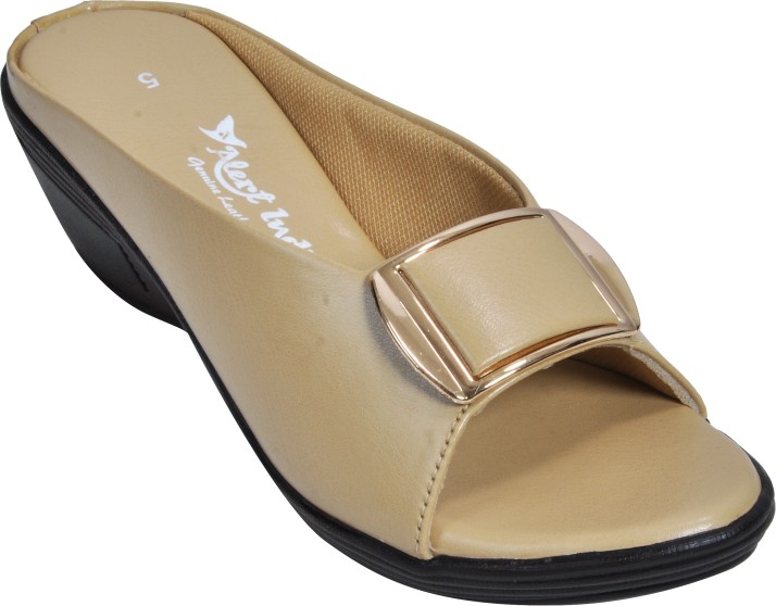 Alert India Women Beige Wedges - Buy 