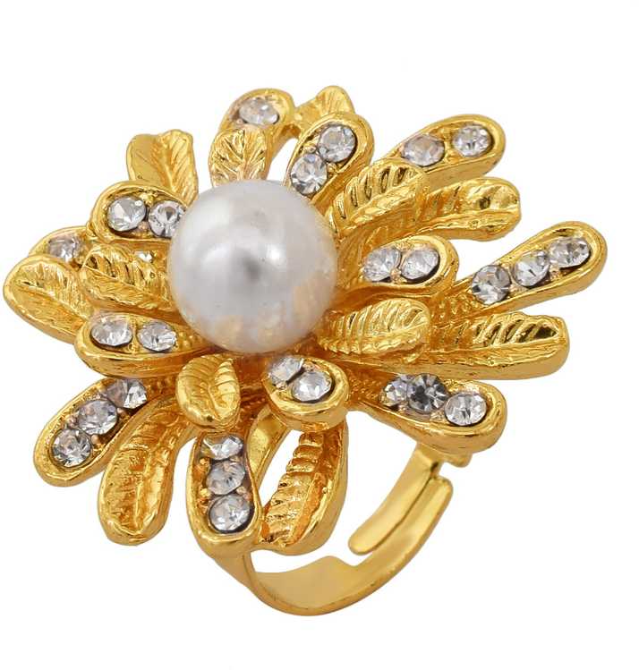 Memoir Memoir Rose Gold Plated Pearl Cubic Zirconia Flower Design
