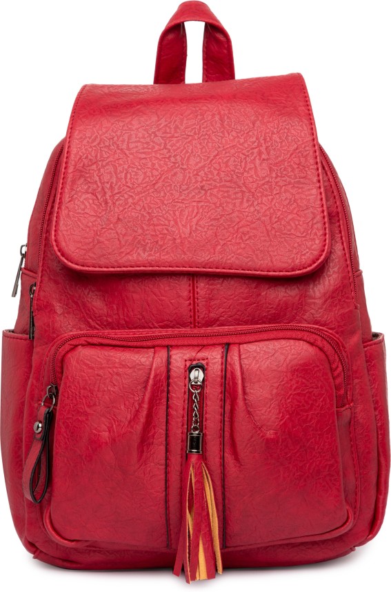 red bottom backpack