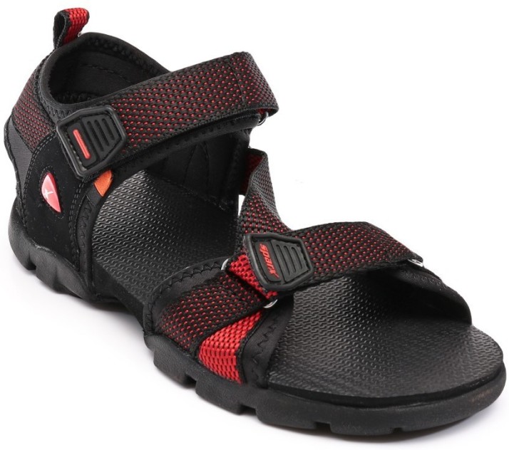 sparx red black sandals