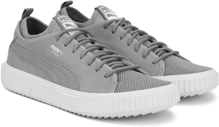 puma grey mesh sneakers