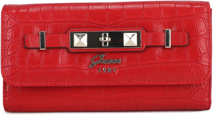 guess red clutch