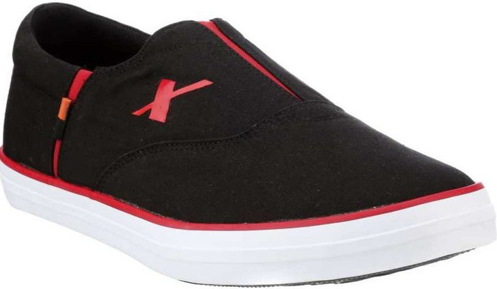Sparx SM-255 Black Red Slip On Sneakers 