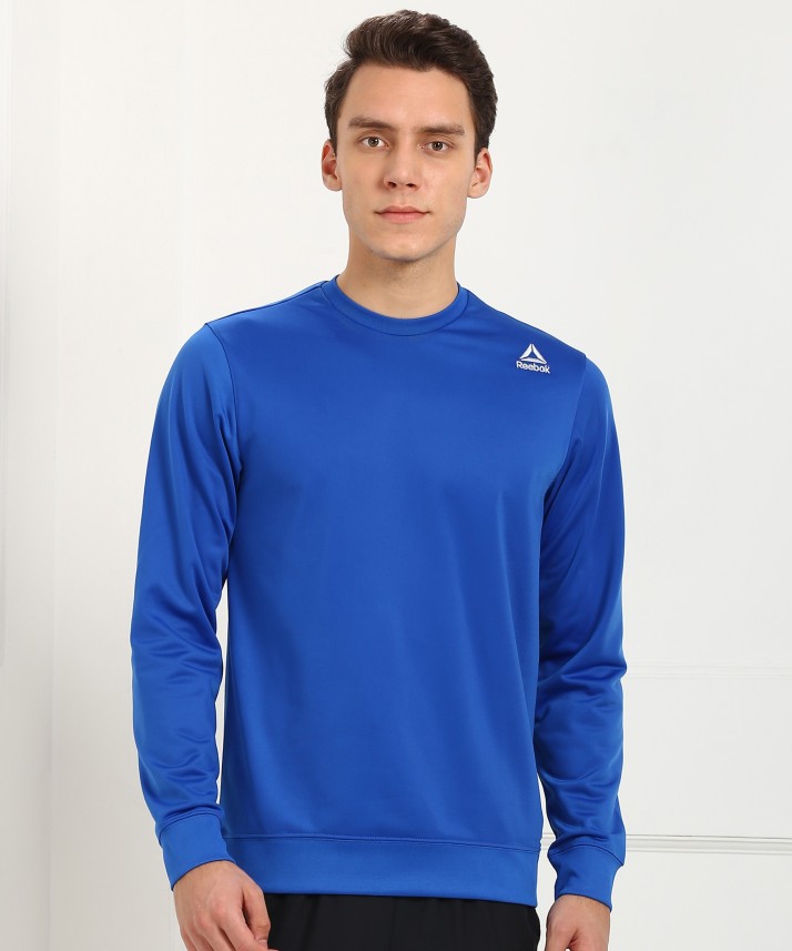 reebok full sleeve solid men's sweatshirt