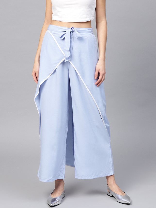 BITTERLIME Relaxed Women Blue Trousers 