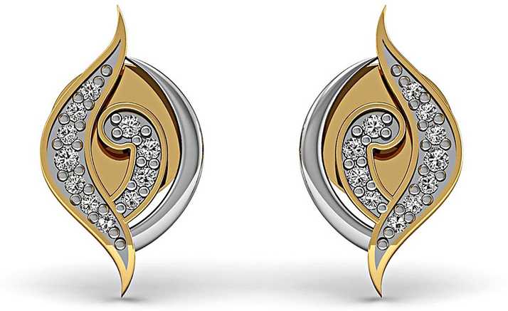 Vanna Jewels Daily Wear Stud Earrings Solid Gold Genuine Diamond Precious Jewelry