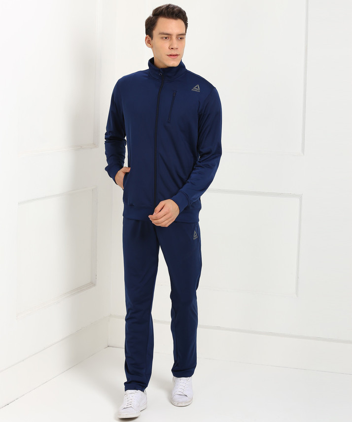 reebok solid men's track suit