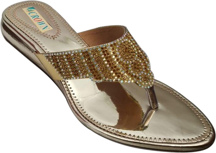 womens gold flats