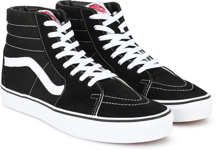 mens black and white high top vans