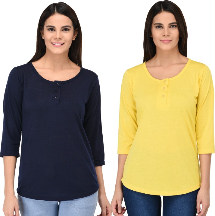 blue and yellow top womens