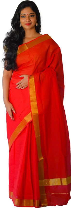 Buy Southloom Solid Kasavu Cotton Blend 