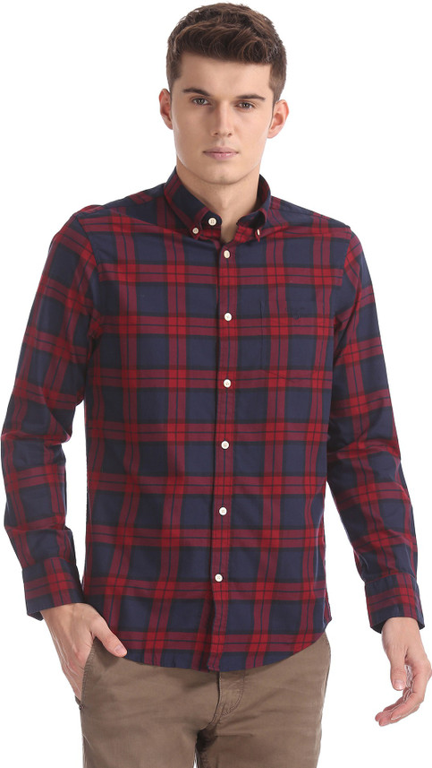 Gant Men Checkered Casual Red Shirt 
