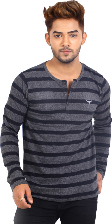 FBB - BUFFALO Striped Men Henley Neck 