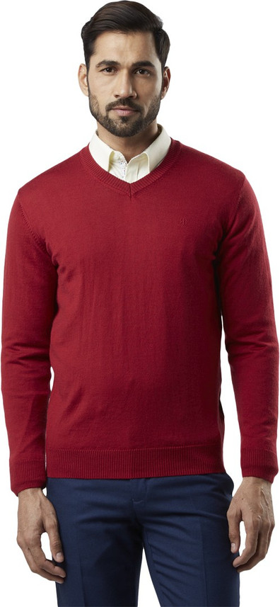 Raymond Solid V-neck Formal Men Red 