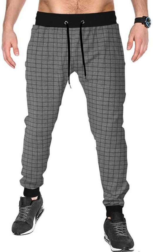 grey plaid track pants