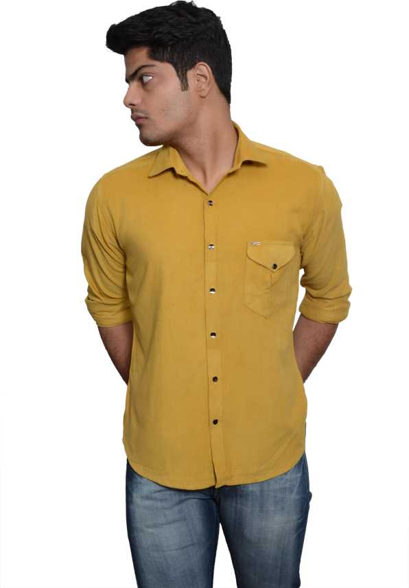 Royal Blue Men Solid Casual Yellow Shirt Buy Royal Blue Men Solid Casual Yellow Shirt Online At Best Prices In India Flipkart Com