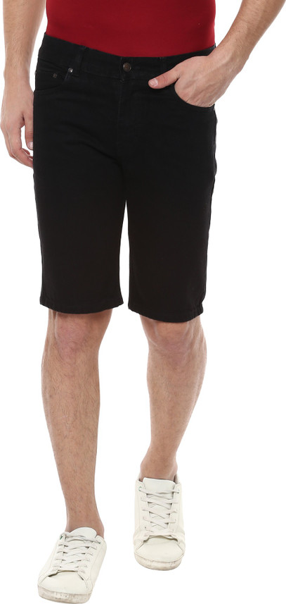 men black denim shorts