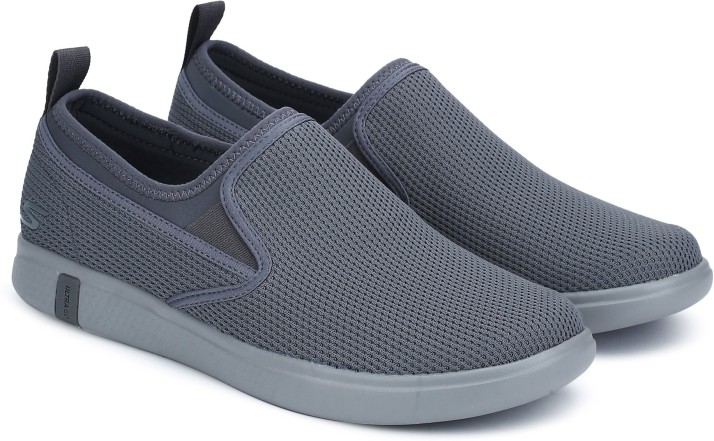 skechers grey slip on shoes