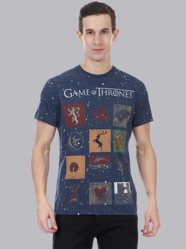 Game Of Thrones By Free Authority Printed Men Round Neck Blue T