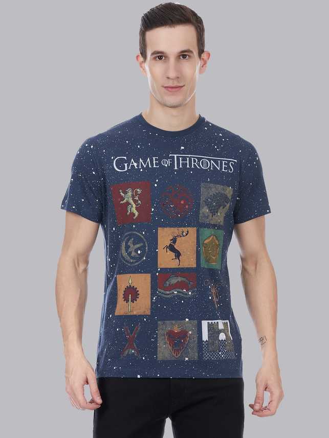 Game Of Thrones By Free Authority Printed Men Round Neck Blue T