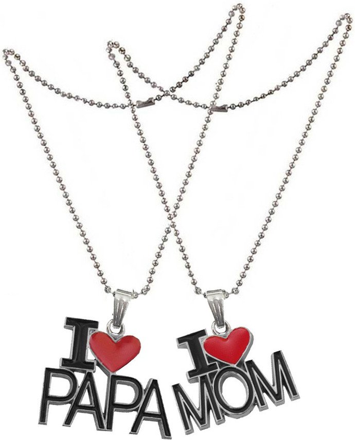 Mom I Love Papa Letter Pendant Combo