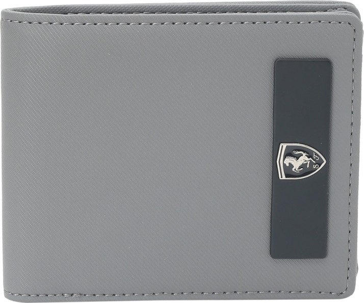 Men Casual Grey Genuine Leather Wallet 