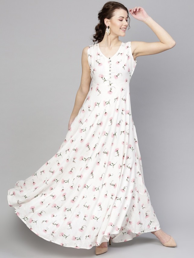 flipkart white gown