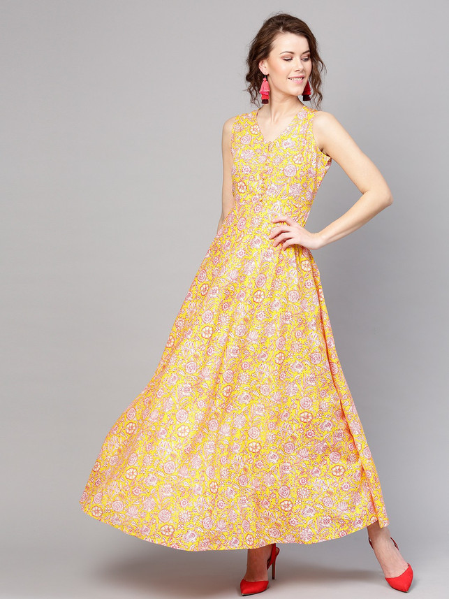 yellow gown flipkart