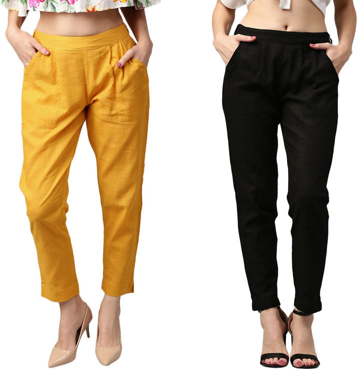 yellow and black trousers