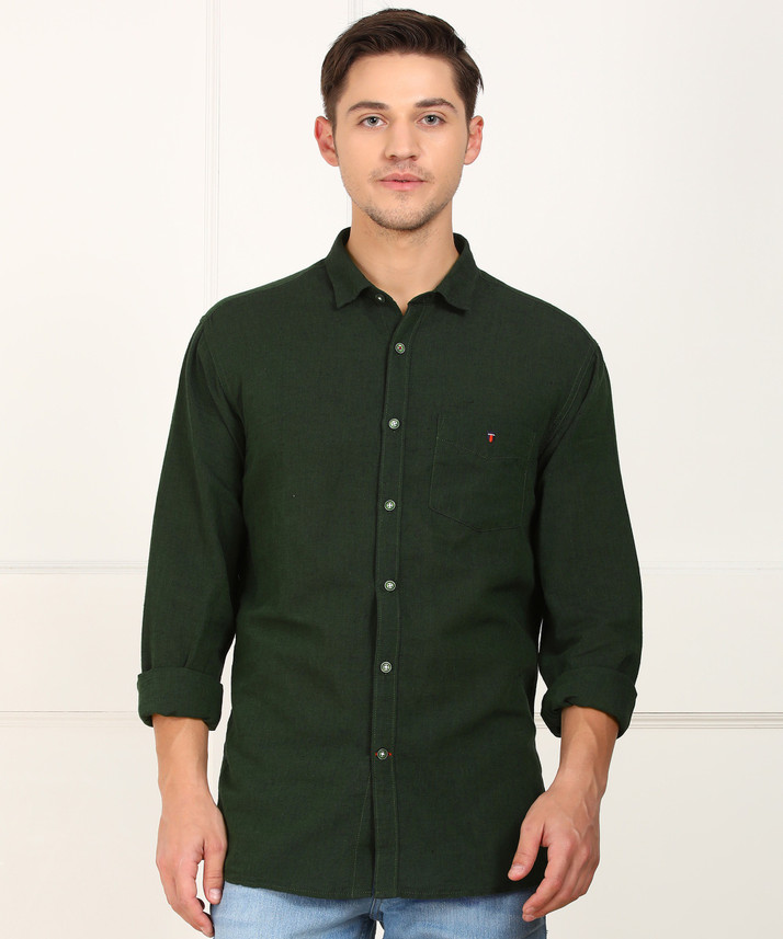 LP LOUIS PHILIPPE Men Solid Casual Dark 