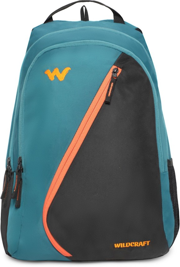 teal and gray backpack