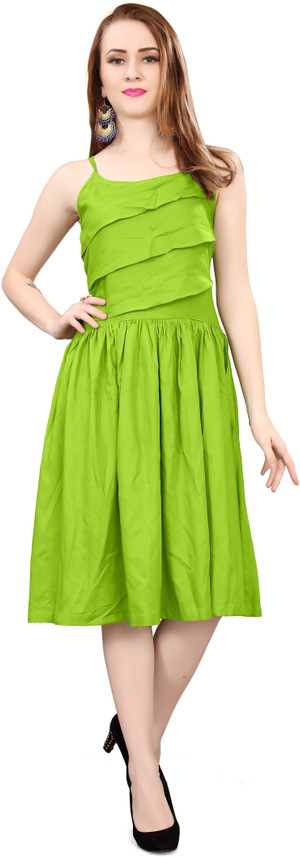 Parrot green dress online Clearance