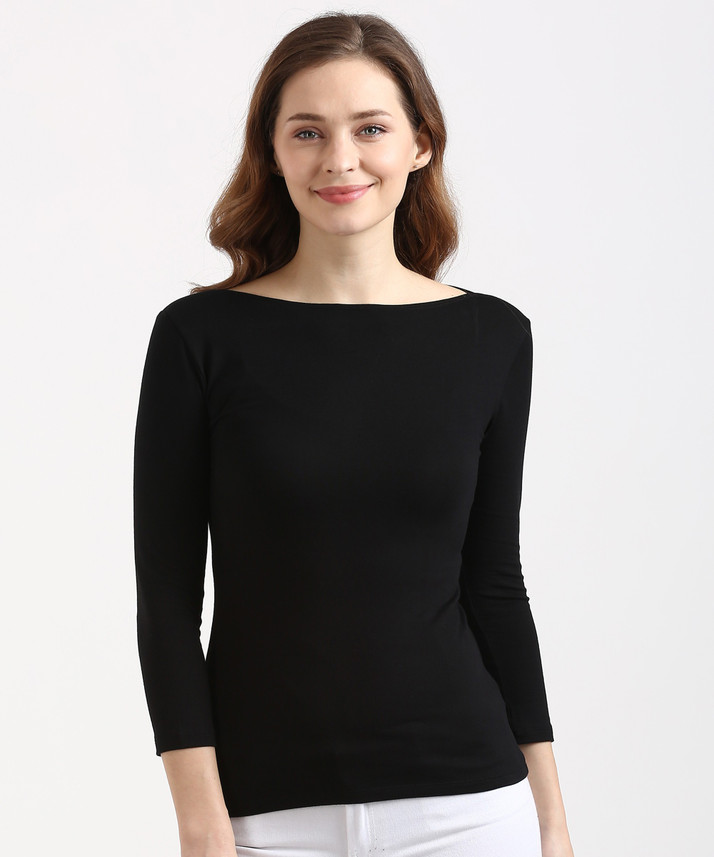 MARKS \u0026 SPENCER Solid Women Boat Neck 