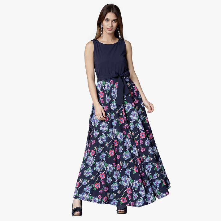 tokyo talkies women navy blue printed shirt dress