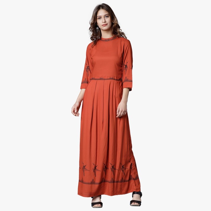 red maxi dress flipkart