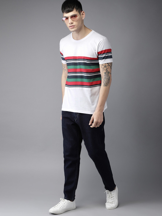 Moda Rapido Striped Men Round Neck 