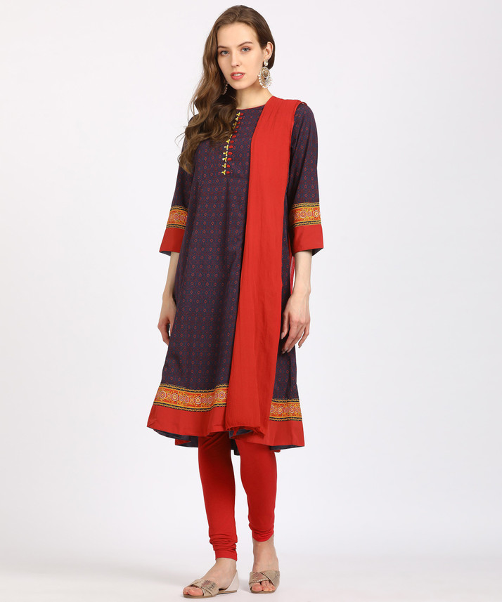 IMARA Printed Kurta, Legging \u0026 Dupatta 