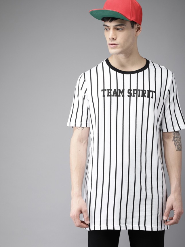 black and white striped t shirt flipkart