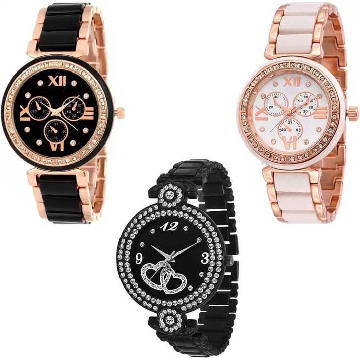 Relief Stylish 3 Watches Combo Beautiful Designs For Girls And Women And Ladies Analog Watch For Girls Buy Relief Stylish 3 Watches Combo Beautiful Designs For Girls And Women And