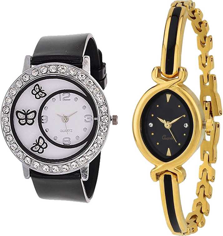 Neutron Modern Model Butterfly Analogue Black And Gold Color Girls And Women Watch G106 G121 Combo Of 2 Combo Watch Analog Watch For Girls Buy Neutron Modern Model Butterfly