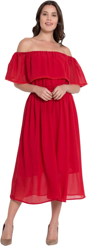 red gown flipkart