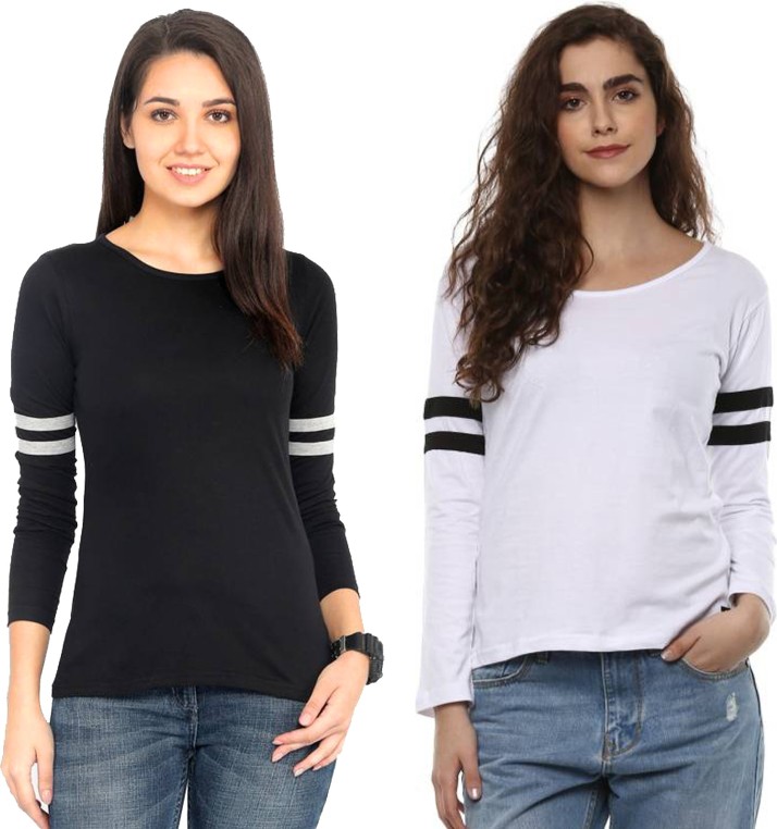 black and white striped t shirt flipkart