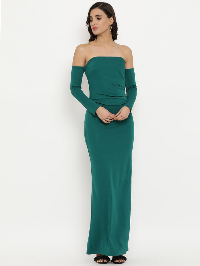 KAZO Women Gown Green Dress - Buy KAZO 