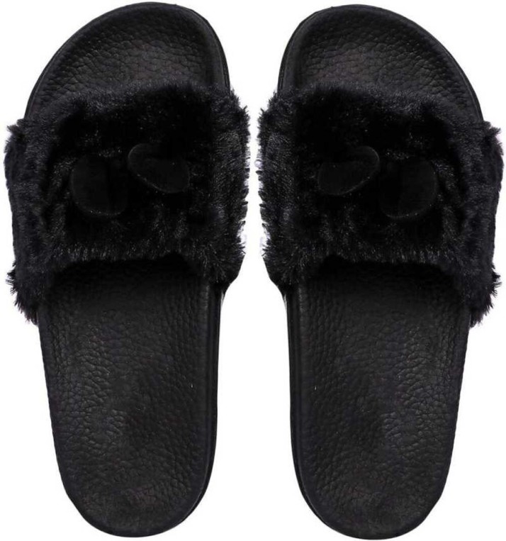 girls black sliders