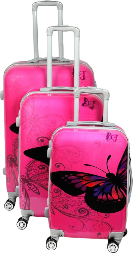 pink suitcase trolley