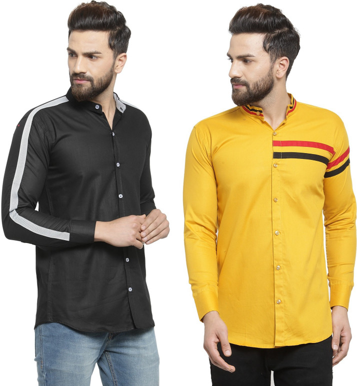 black jeans yellow shirt